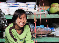 Vendedora en mercado.