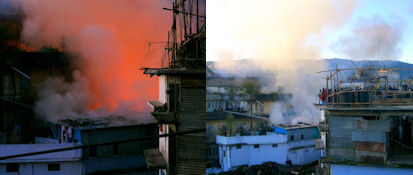 Incendio en Police Bazar.