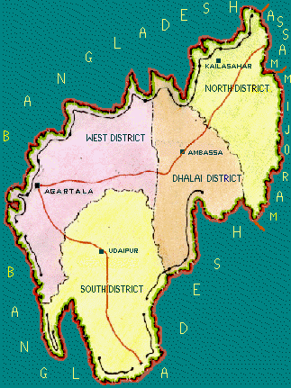 Mapa de Tripura.