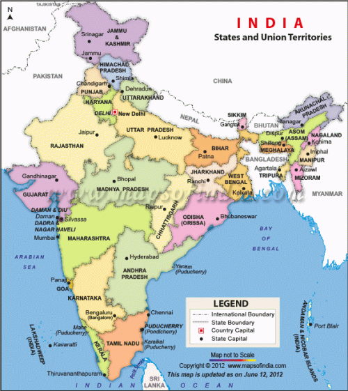 Mapa de la India